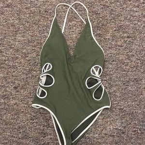 One piece forrest green bathing suit